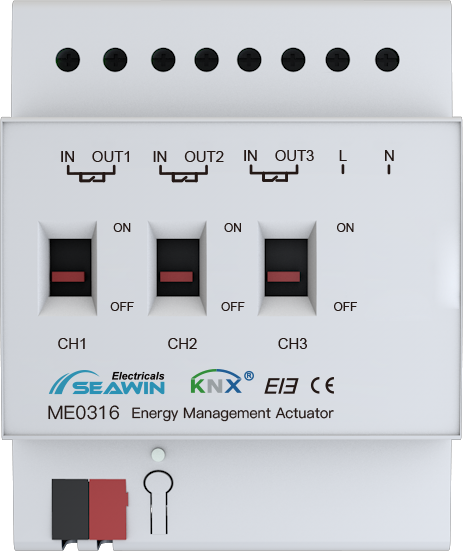 3 fach KNX Schaltaktor mit Wirkleistungsmessung