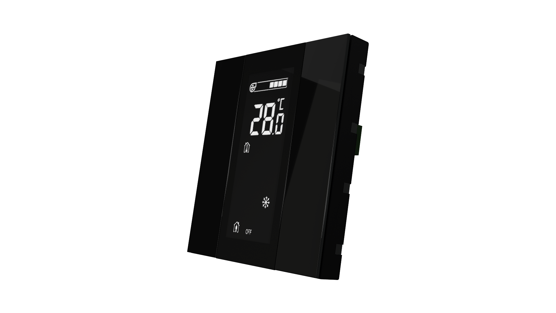 KNX Raumtemperatursensor mit Air Quality Sensor iSwitch+ Schwarz 2 Tasten