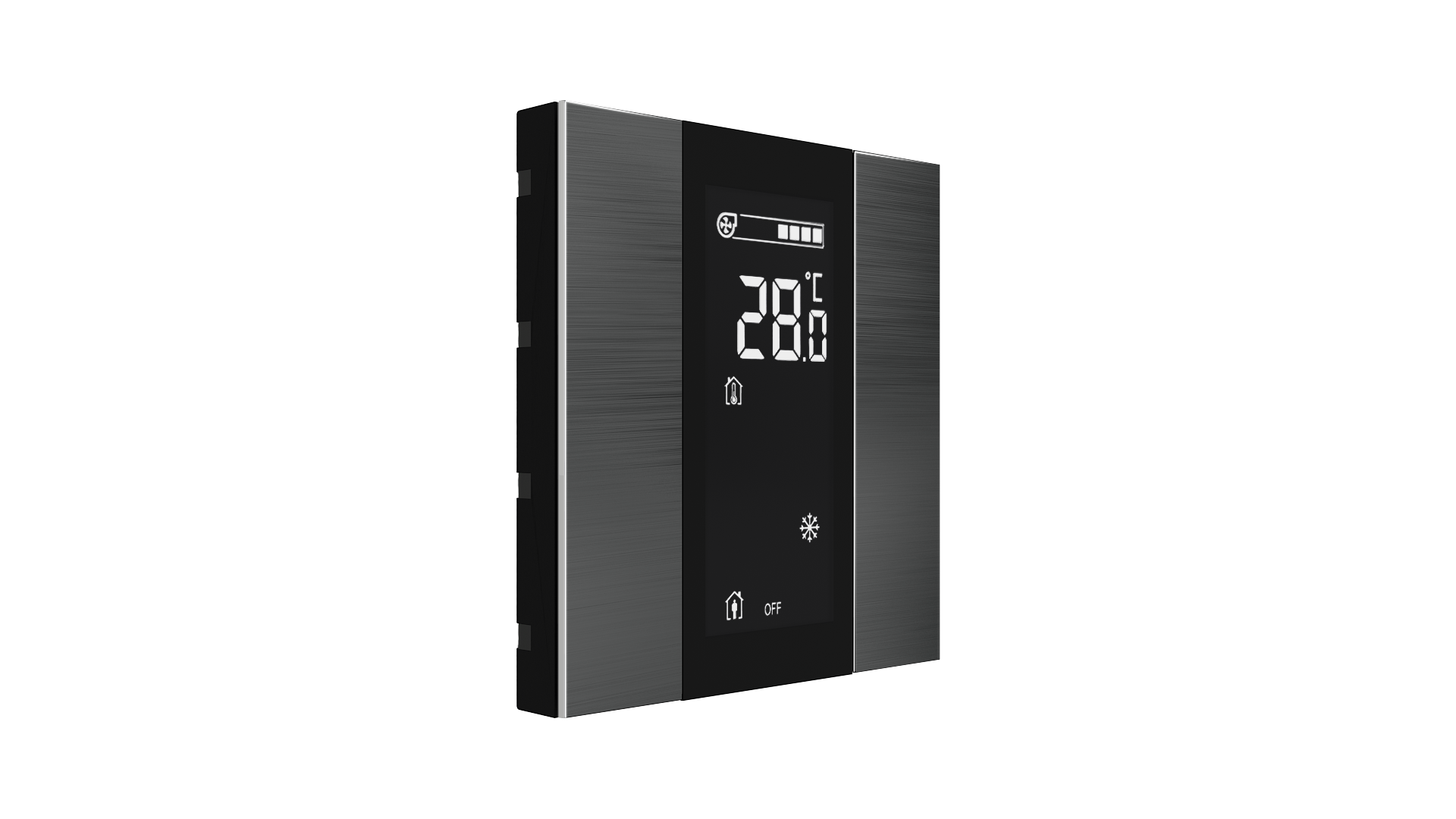 KNX Raumtemperatursensor mit Air Quality Sensor iSwitch+ Edelstahl  Natur 2 Tasten