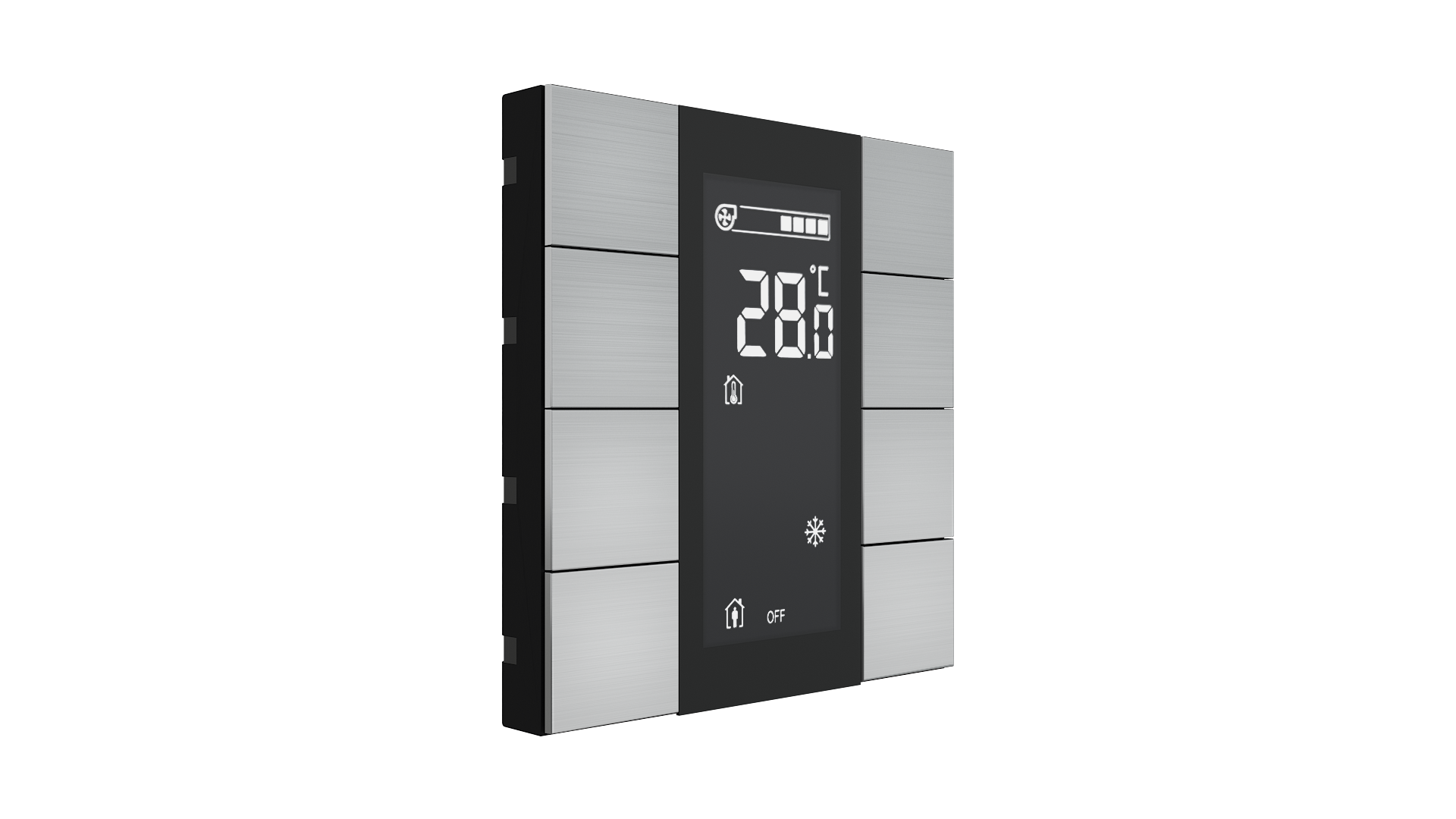 KNX Taster mit Display iSwitch · Aluminium Natur 8
