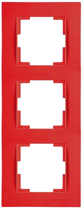 3 fach Rahmen vertikal Rot (RITA Pastell Farben)