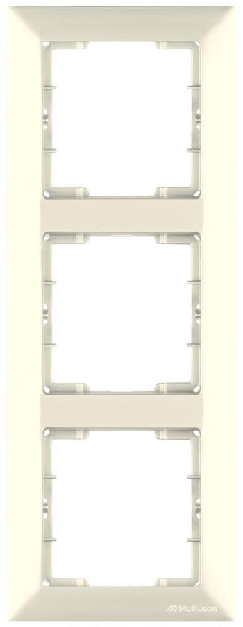 3 fach Rahmen vertikal Creme (CANDELA Standard)