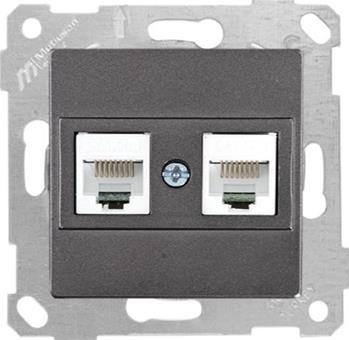 2 fach Netzwerk CAT5e Anthrazit - RITA Schalterserie 2 fach Netzwerk CAT5e Anthrazit - RITA Schalterserie