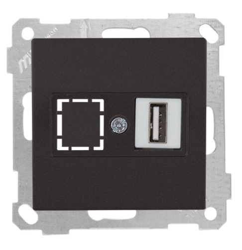 USB Anschluss Schwarz (CANDELA Metall Optik)