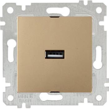 USB Steckdose Ladegerät Gold (RITA Metall Optik)