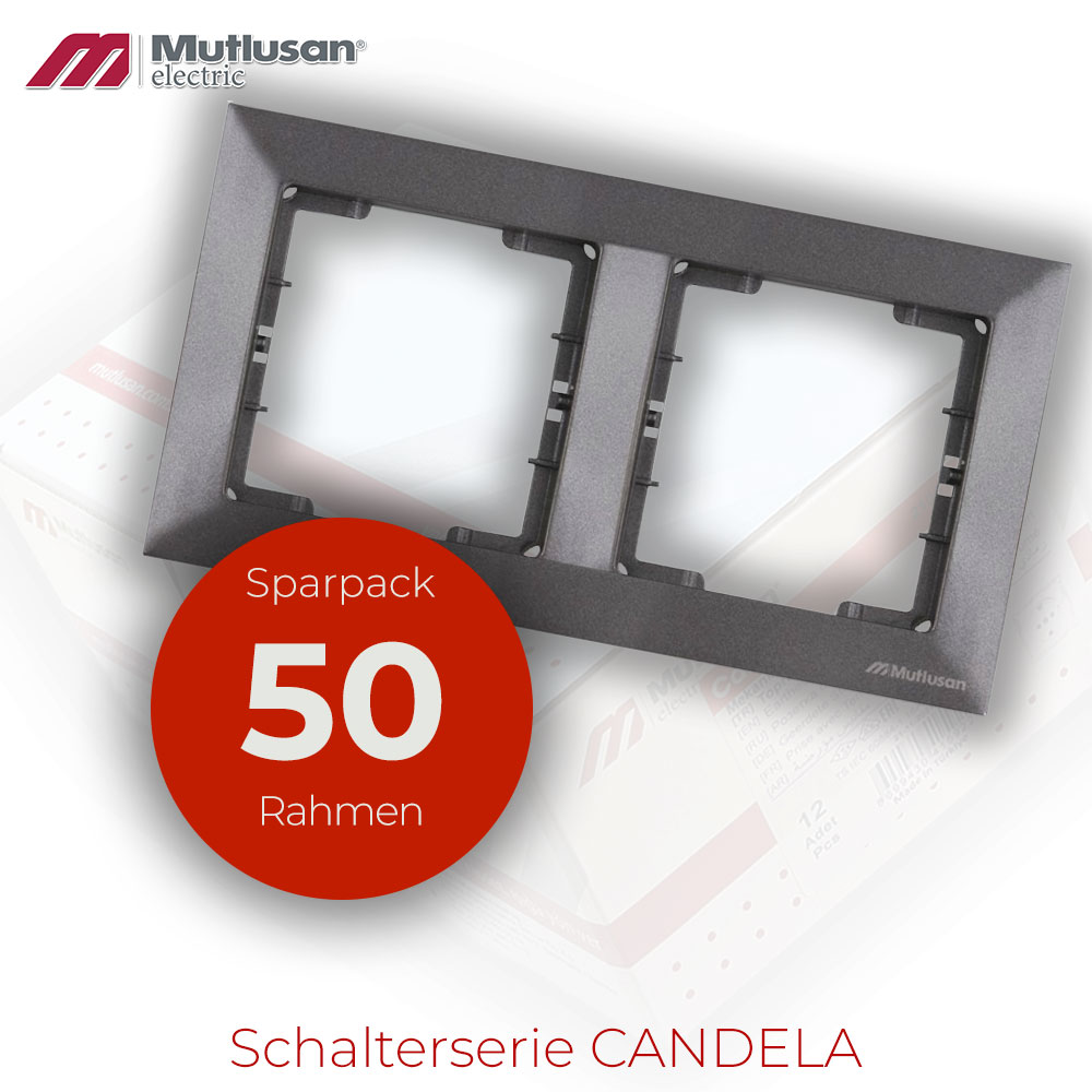 Sparset 50x 2fach Rahmen Horizontal Anthrazit Metall Optik CANDELA