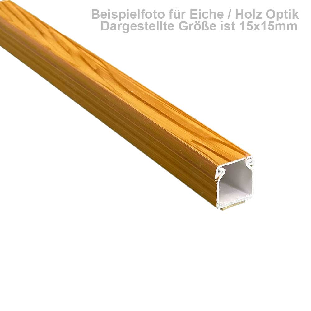 20x10 mm Kabelkanal Birne Holz Optik Selbstklebend 2m