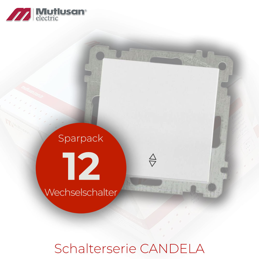 Sparset 12x Wechselschalter Weiß CANDELA Serie