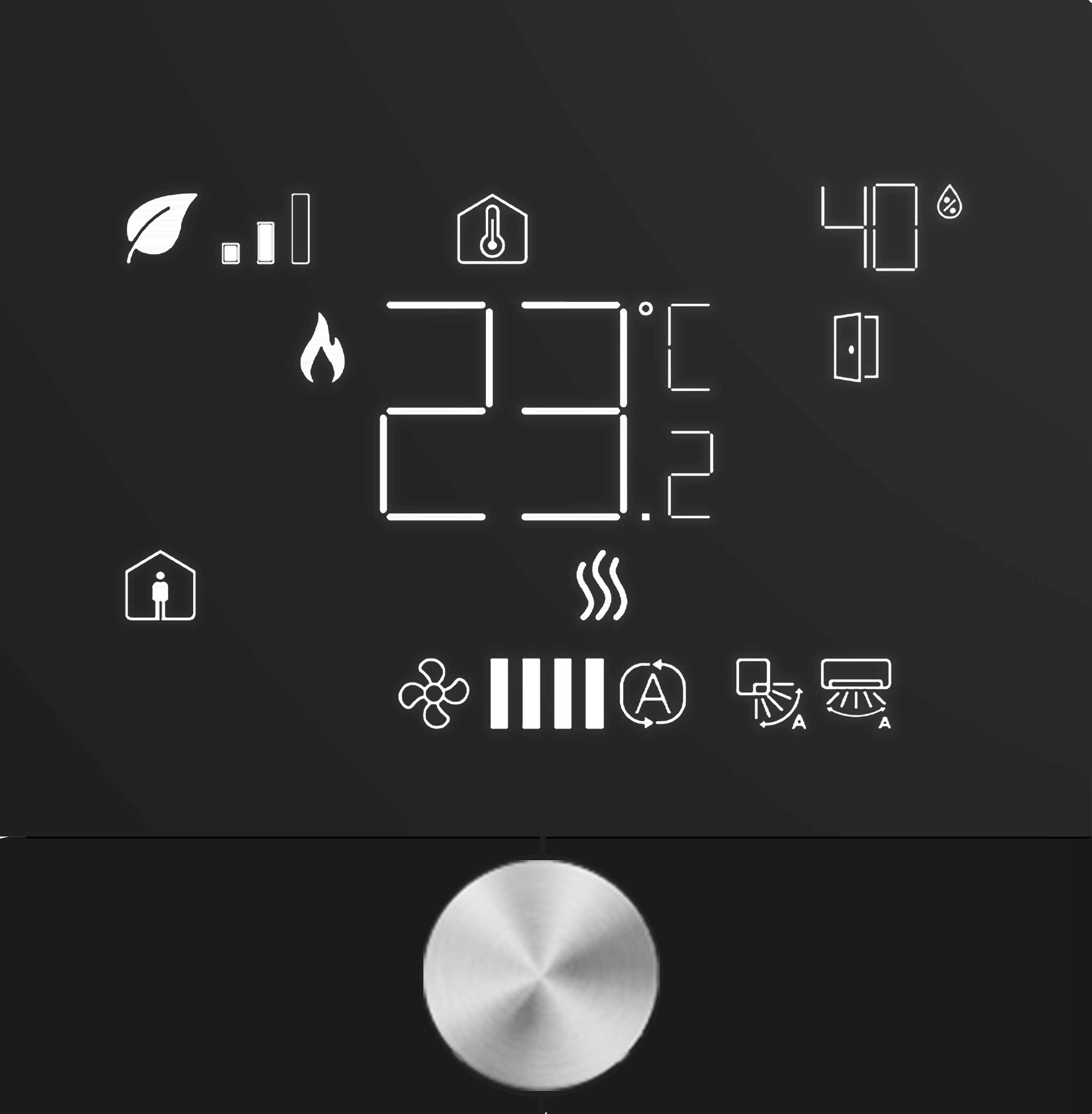KNX Raumtemperaturregler ECLIPSE Aluminium Obsidianschwarz KNX Raumtemperaturregler ECLIPSE Aluminium Obsidianschwarz