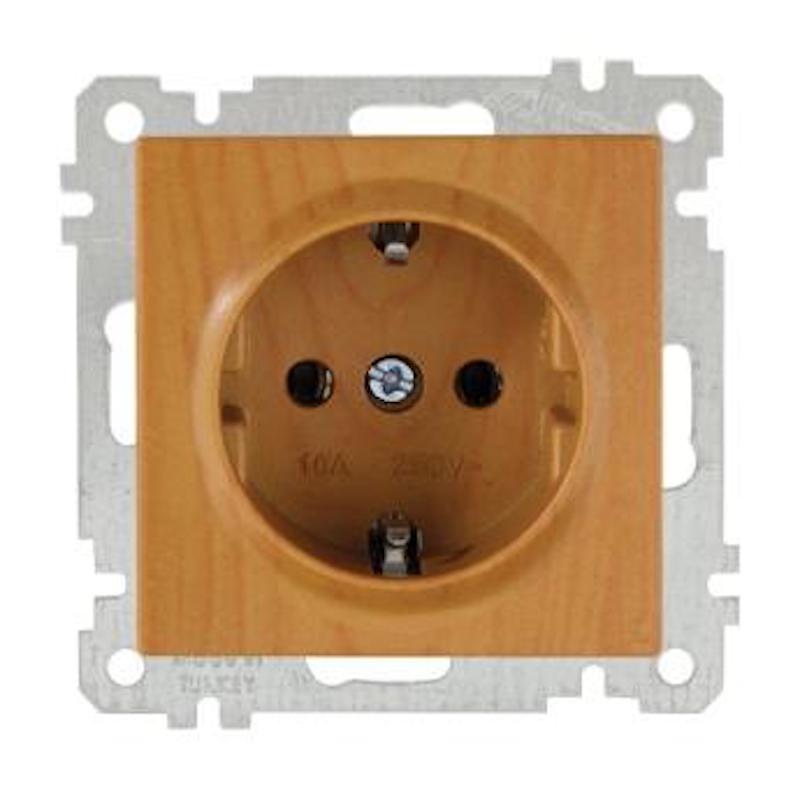 Lichtschalter und Steckdosen Set mit Rahmen Eiche Holz Optik - CANDELA Schalterserie Lichtschalter und Steckdosen Set mit Rahmen Eiche Holz Optik - CANDELA Schalterserie