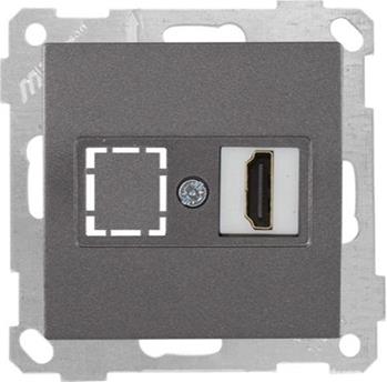 1 fach HDMI Steckdose Anthrazit - CANDELA Schalterserie 1 fach HDMI Steckdose Anthrazit - CANDELA Schalterserie