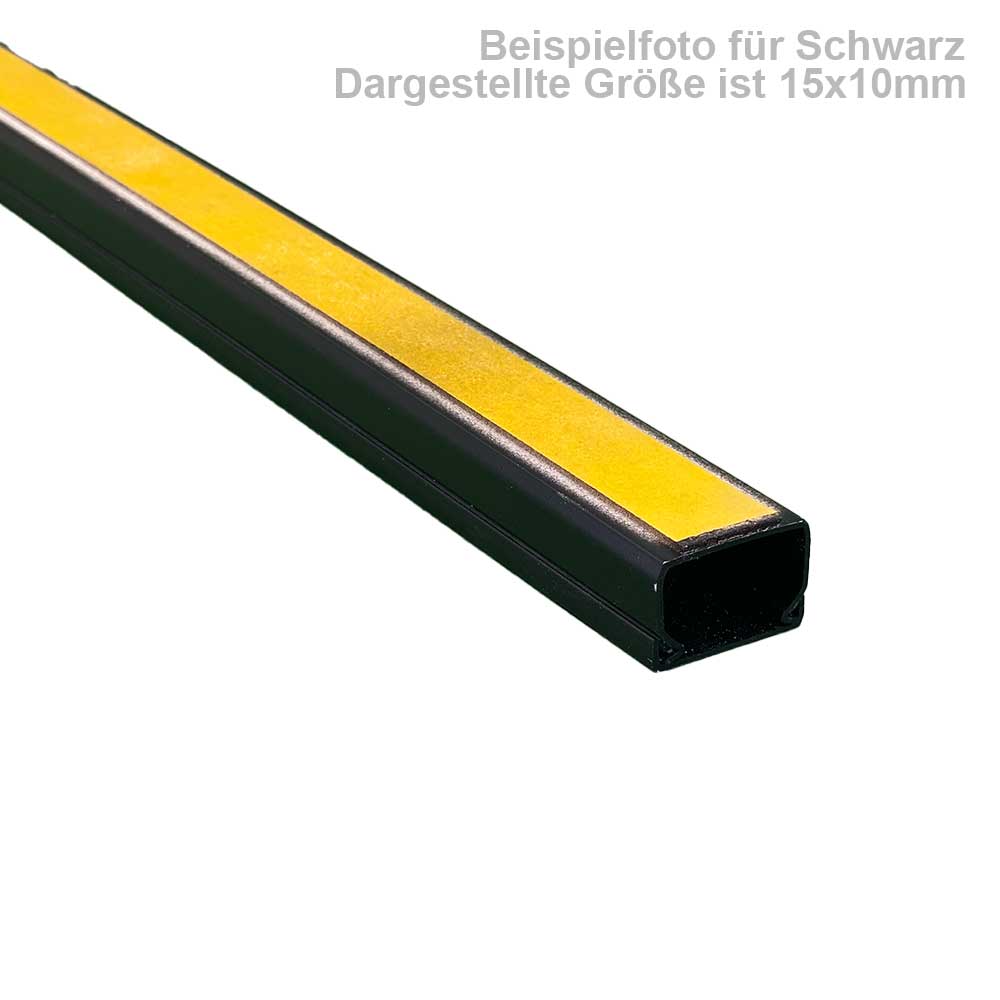 25x16 mm Kabelkanal Schwarz Selbstklebend  2x 1m