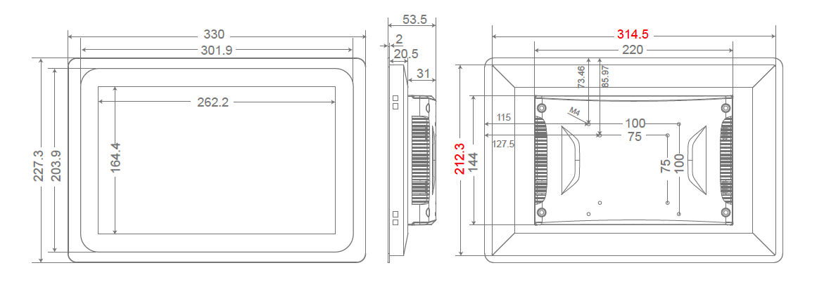 Masse vom Touch Panel Masse vom Touch Panel