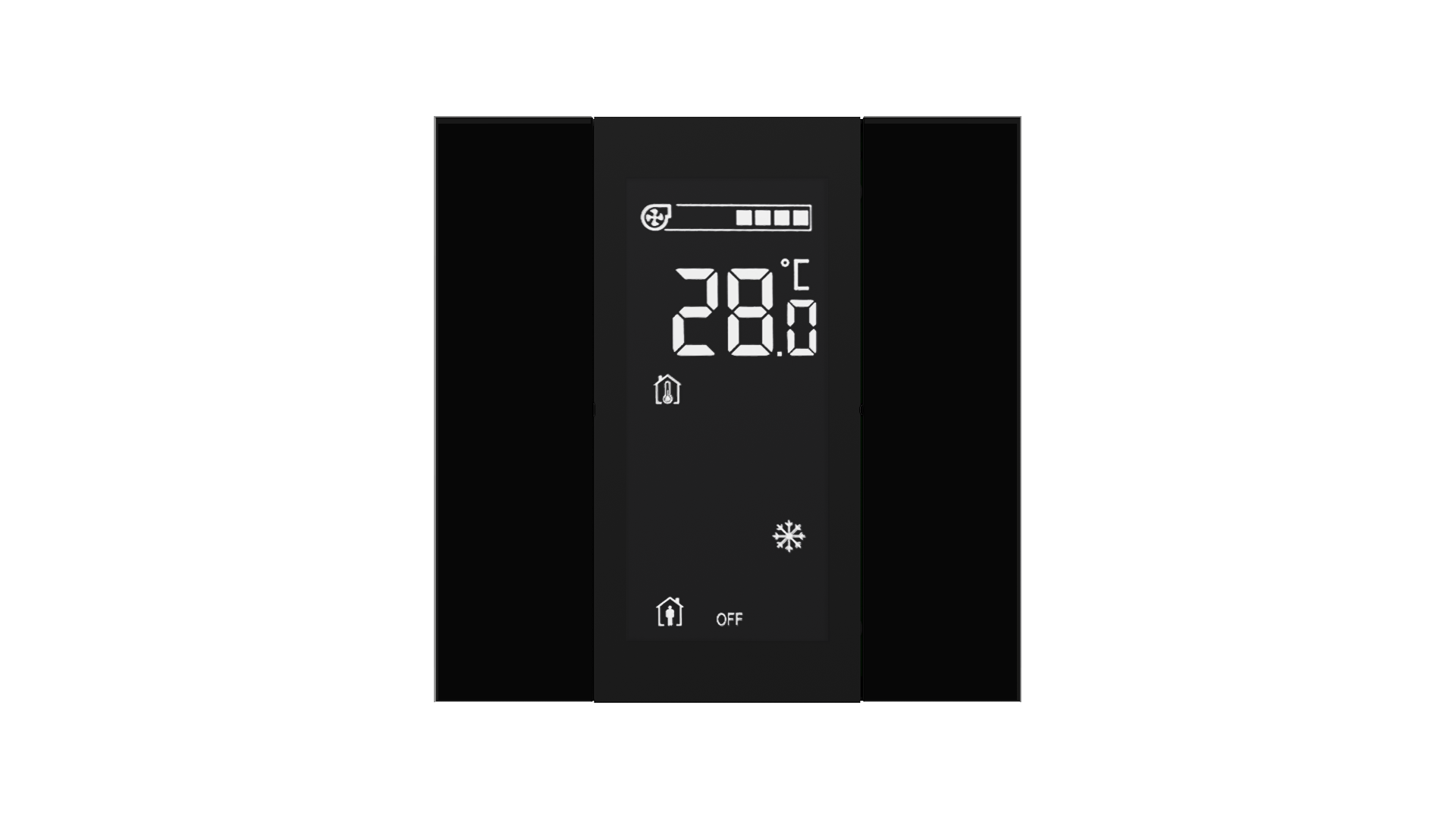 KNX Raumtemperatursensor mit Air Quality Sensor iSwitch+ Glas Schwarz 2 Tasten KNX Raumtemperatursensor mit Air Quality Sensor iSwitch+ Glas Schwarz 2 Tasten