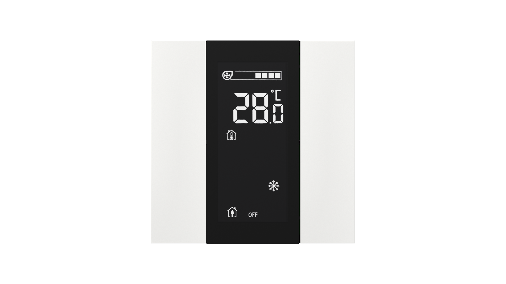 KNX Raumtemperatursensor mit Air Quality Sensor iSwitch+ Weiß glänzend 2 Tasten