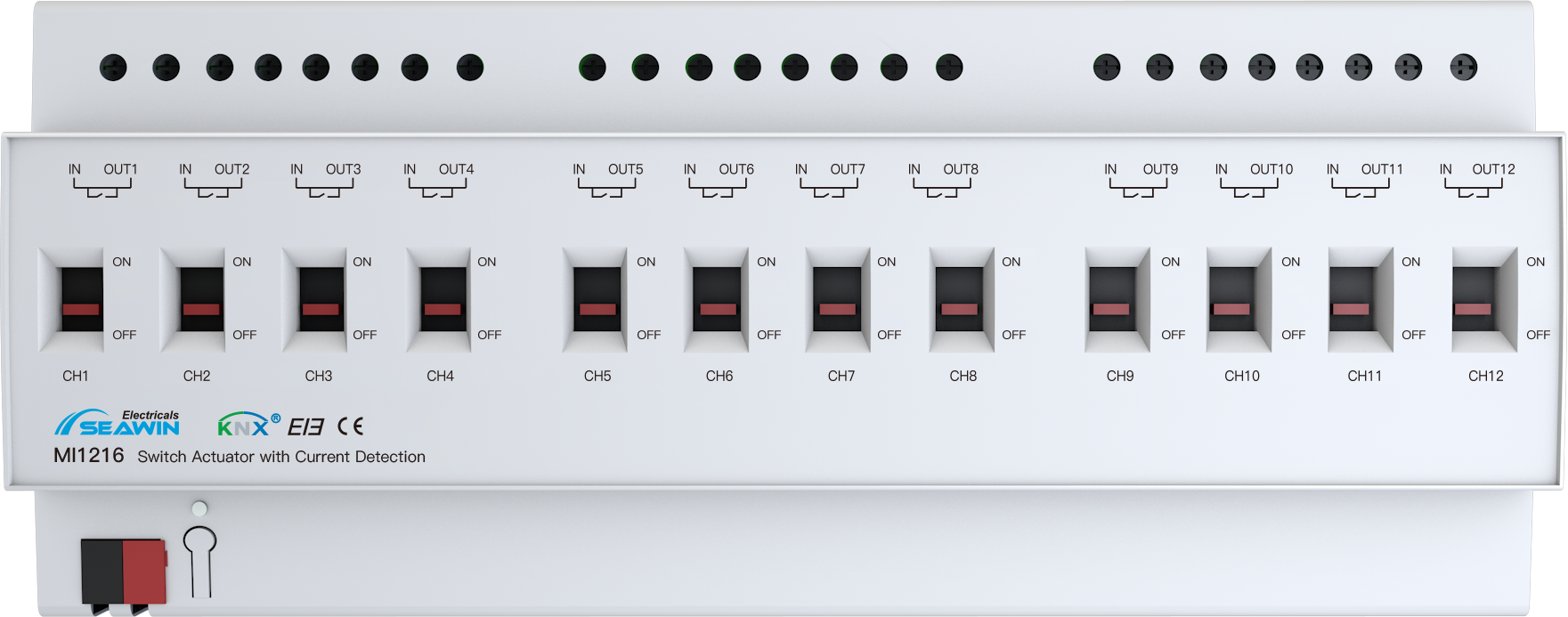 12 fach KNX Schaltaktor mit Strommessung