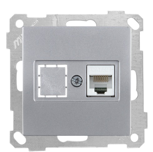 Netzwerk RJ45 CAT5e Silber (CANDELA Metall Optik)