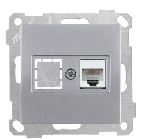 Netzwerk RJ45 CAT5e Silber (CANDELA Metall Optik) Netzwerk RJ45 CAT5e Silber (CANDELA Metall Optik)