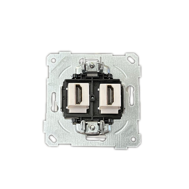 2 fach HDMI Steckdose Walnuss Holz Optik - CANDELA Schalterserie 2 fach HDMI Steckdose Walnuss Holz Optik - CANDELA Schalterserie