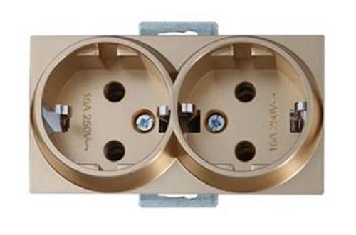 2 fach Steckdose Gold Optik - RITA Schalterserie 2 fach Steckdose Gold Optik - RITA Schalterserie