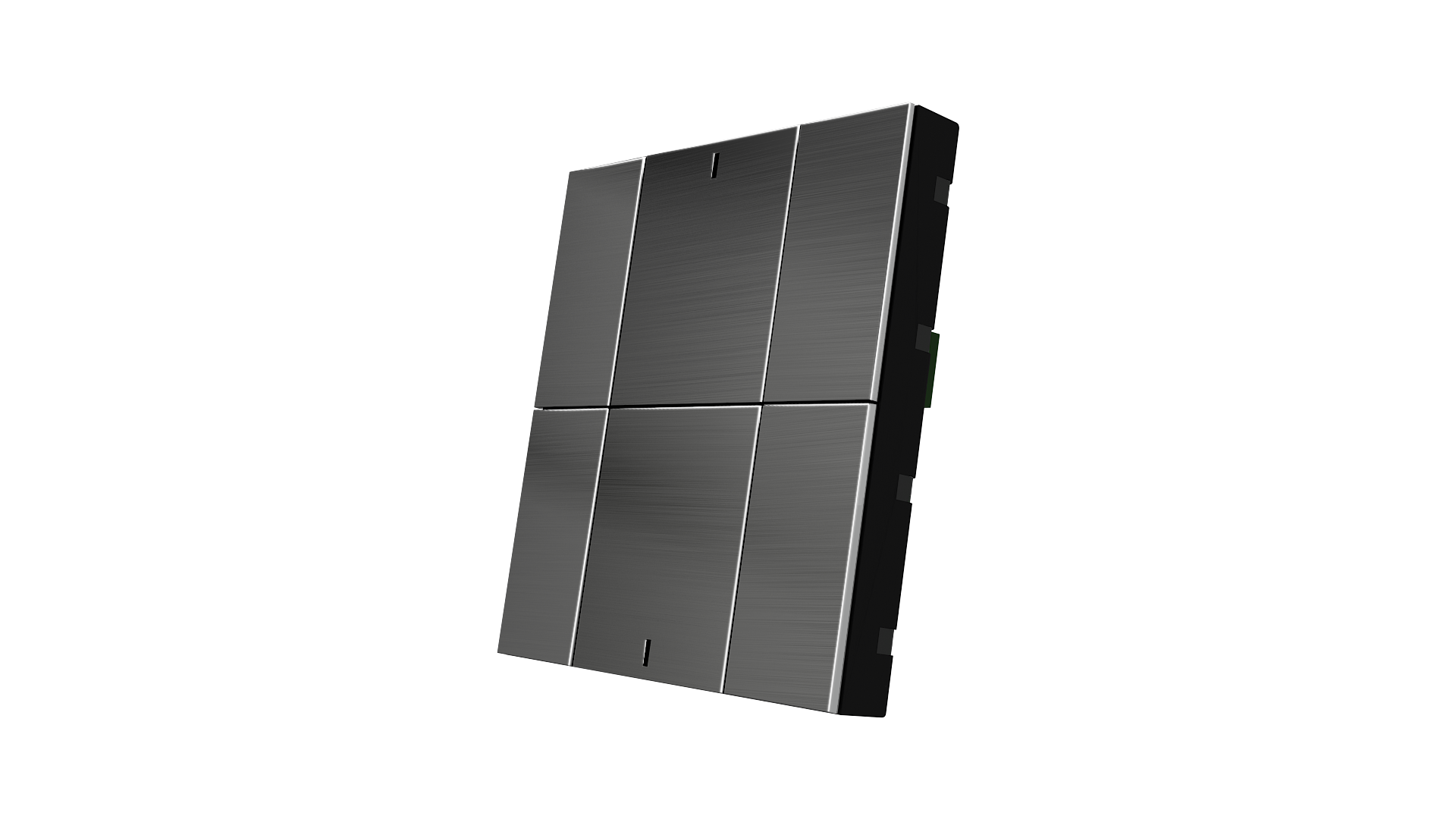 KNX Taster mit Air Quality Sensor iSwitch+ Edelstahl Natur 6 Tasten