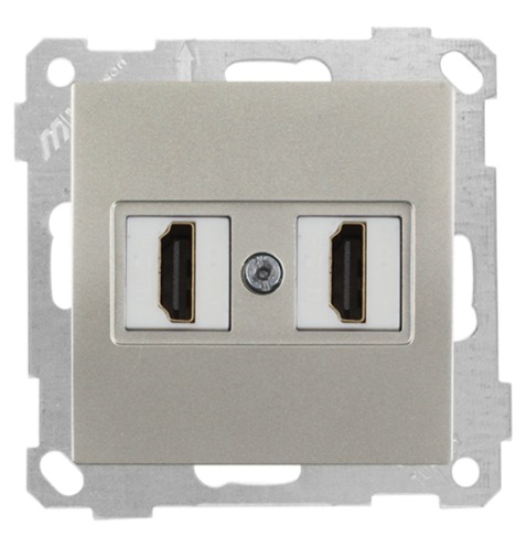 HDMI Anschluss 2 fach Titan (CANDELA Metall Optik) HDMI Anschluss 2 fach Titan (CANDELA Metall Optik)