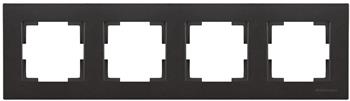 4 fach Rahmen horizontal Schwarz Matt - RITA Schalterserie 4 fach Rahmen horizontal Schwarz Matt - RITA Schalterserie