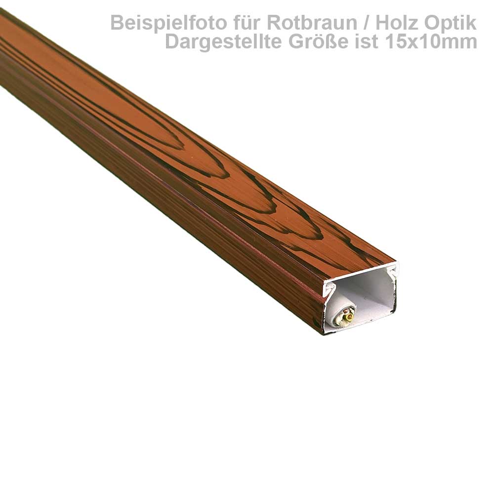 20x10 mm Kabelkanal Rot Braun Schrauben / Bohren 2m