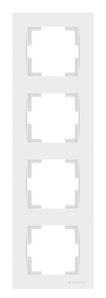 4 fach Rahmen vertikal Weiß (RITA Standard)