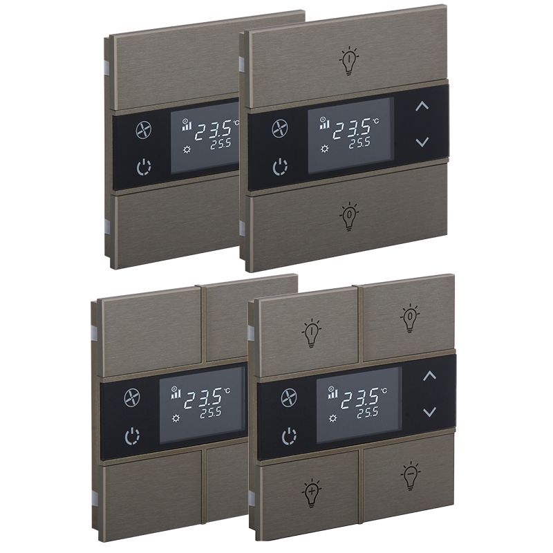 KNX Metall Taster mit Thermostat ROSA · Bronze