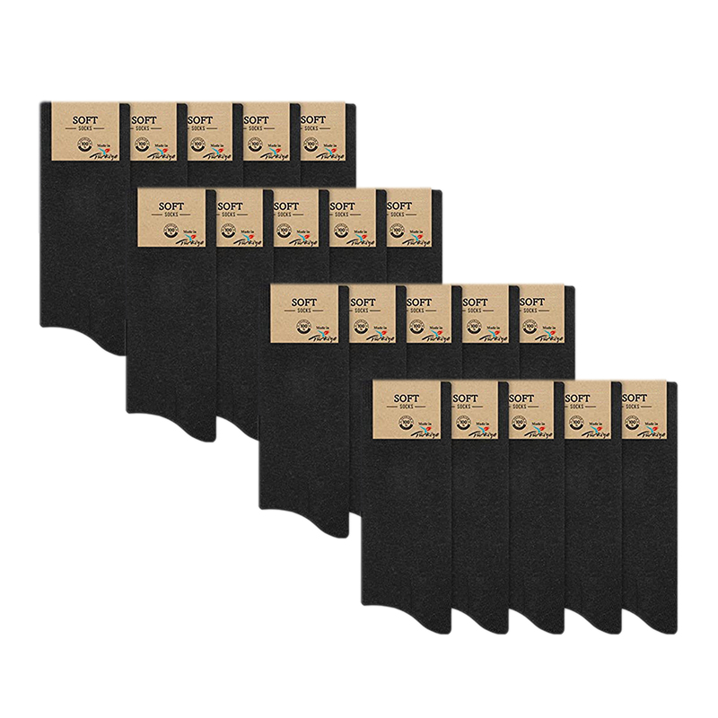 5-20 Paar Herren Business Socken 39-42 - Schwarz 20