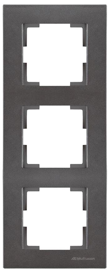 3 fach Rahmen vertikal Anthrazit (RITA Metall Optik)