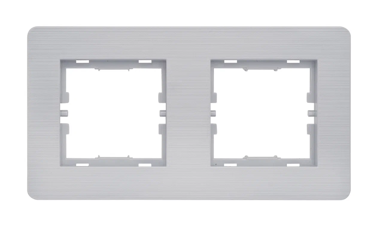 2fach Rahmen Horizontal gebürstet Grau - SELENE Schalterserie