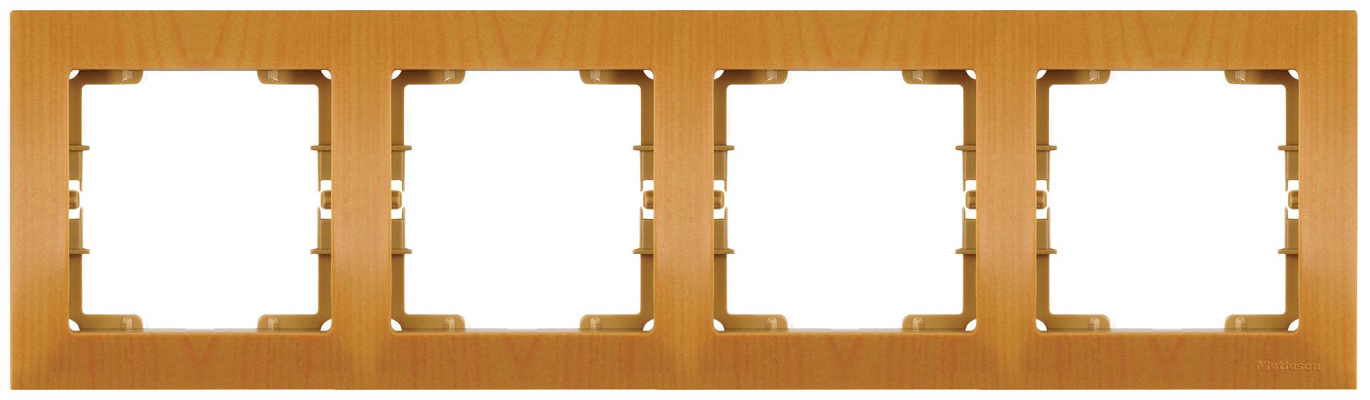 4fach Rahmen horizontal Eiche (CANDELA Holz Optik)