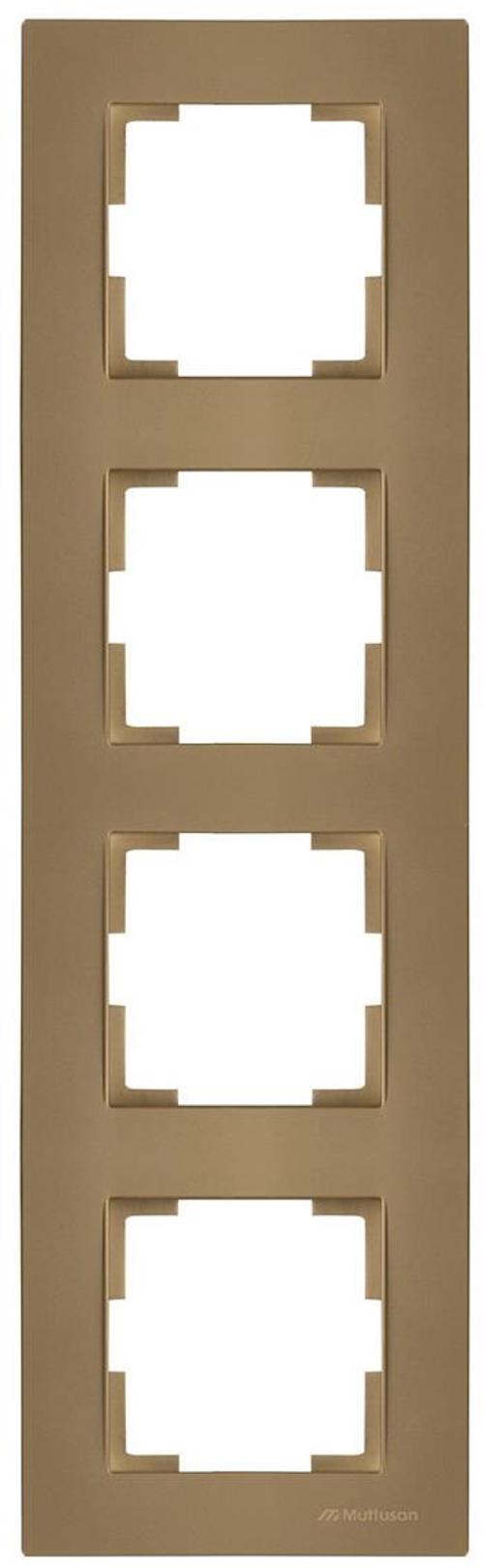 4 fach Rahmen vertikal Gold Optik - RITA Schalterserie 4 fach Rahmen vertikal Gold Optik - RITA Schalterserie