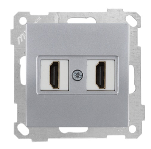 HDMI Anschluss 2 fach Silber (CANDELA Metall Optik) HDMI Anschluss 2 fach Silber (CANDELA Metall Optik)