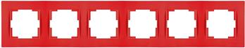 6 fach Rahmen horizontal Rot (RITA Pastell Farben)