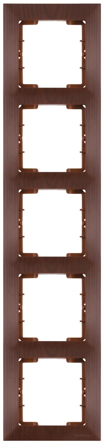 5 fach Rahmen vertikal Walnuss (CANDELA Holz Optik)