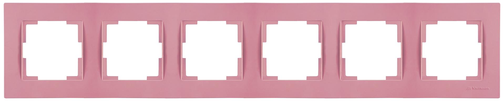 6 fach Rahmen horizontal Pink / Rosa (RITA Pastell Farben)