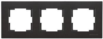 3 fach Rahmen horizontal Schwarz (RITA Metall Optik)