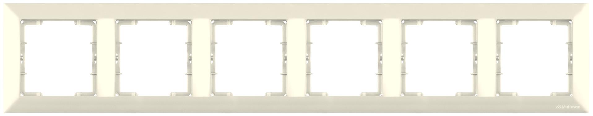 6 fach Rahmen horizontal Creme (CANDELA Standard)