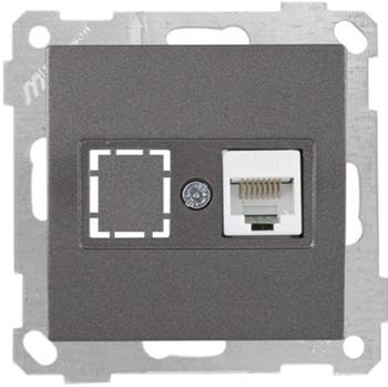 1 fach Netzwerkdose CAT5e Anthrazit - CANDELA Schalterserie 1 fach Netzwerkdose CAT5e Anthrazit - CANDELA Schalterserie