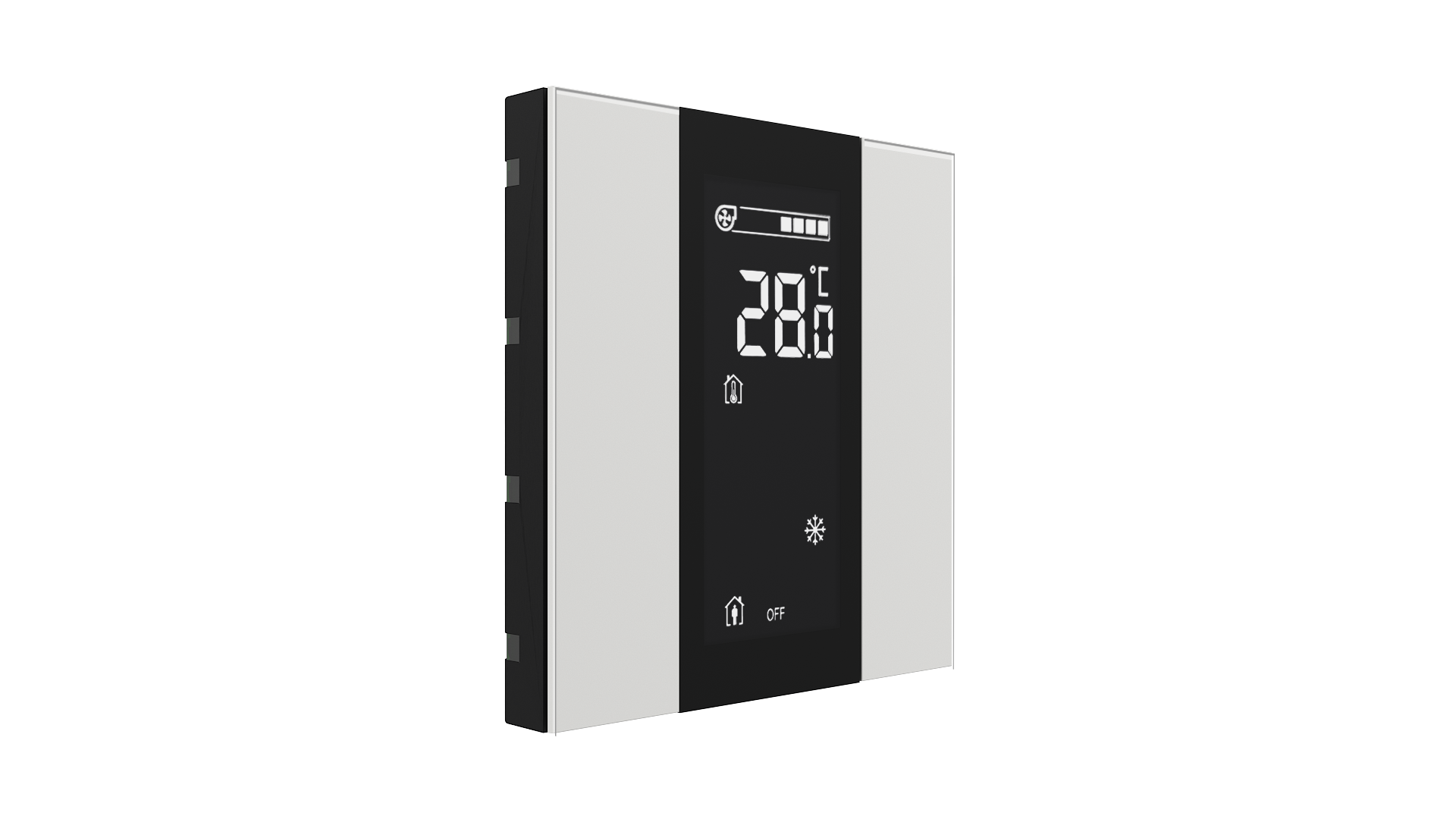 KNX Raumtemperatursensor mit Air Quality Sensor iSwitch+ Glas  Weiß 2 Tasten