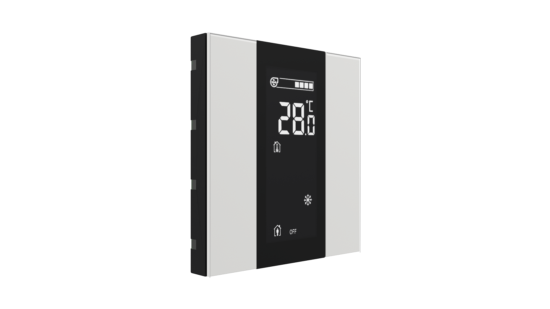KNX Raumtemperatursensor mit Air Quality Sensor iSwitch+ Glas Weiß 2 Tasten KNX Raumtemperatursensor mit Air Quality Sensor iSwitch+ Glas Weiß 2 Tasten
