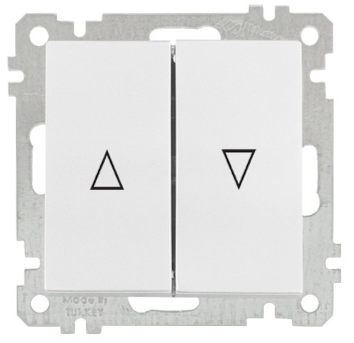 Jalousietaster / Rolladentaster Weiß mit Rahmen Blau / Hellblau - Rita 