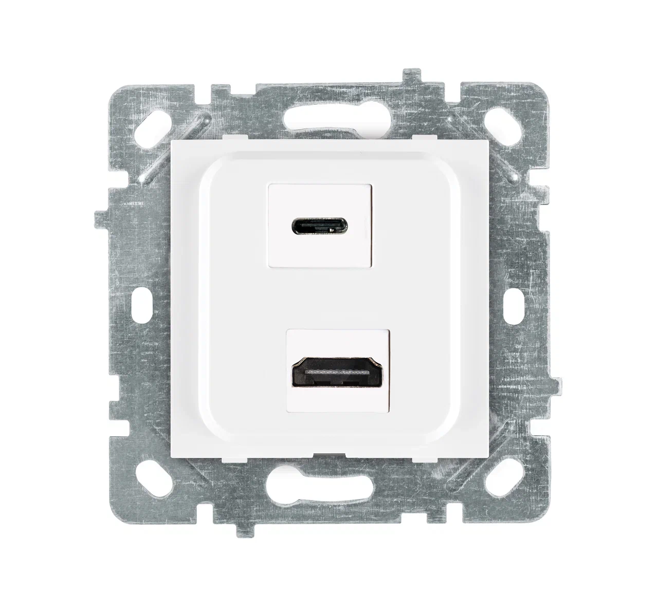 HDMI- und USB-C-Anschlussdose mit Audio-Klinkenbuchse Weiß · SELENE
