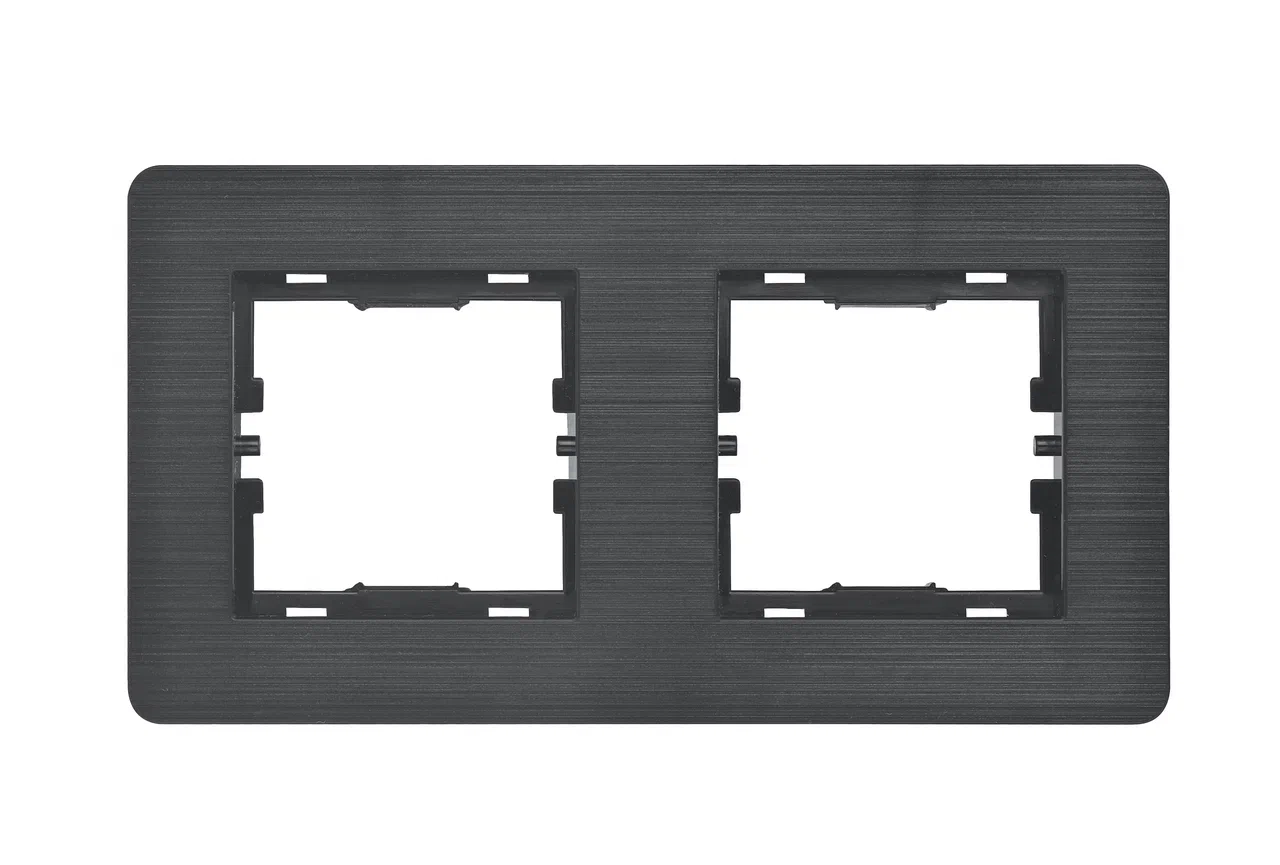 2fach Rahmen Horizontal gebürstet Anthrazit - SELENE Schalterserie