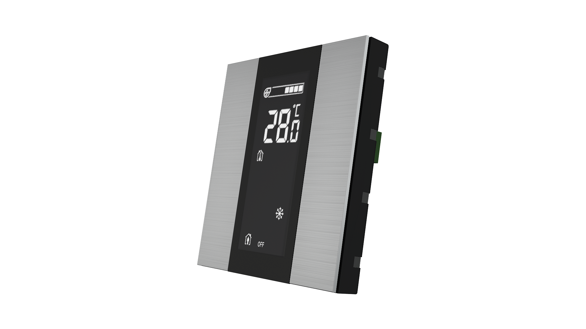 KNX Raumtemperatursensor mit Air Quality Sensor iSwitch+ Aluminium Natur 2 Tasten