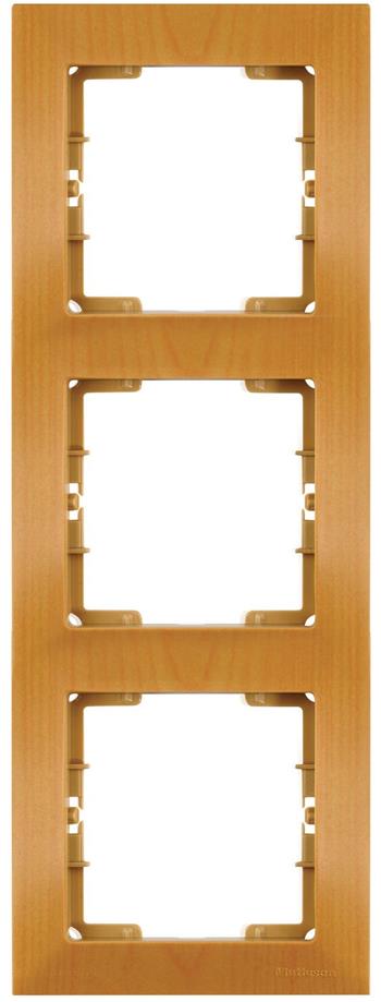 3 fach Rahmen vertikal Eiche (CANDELA Holz Optik)