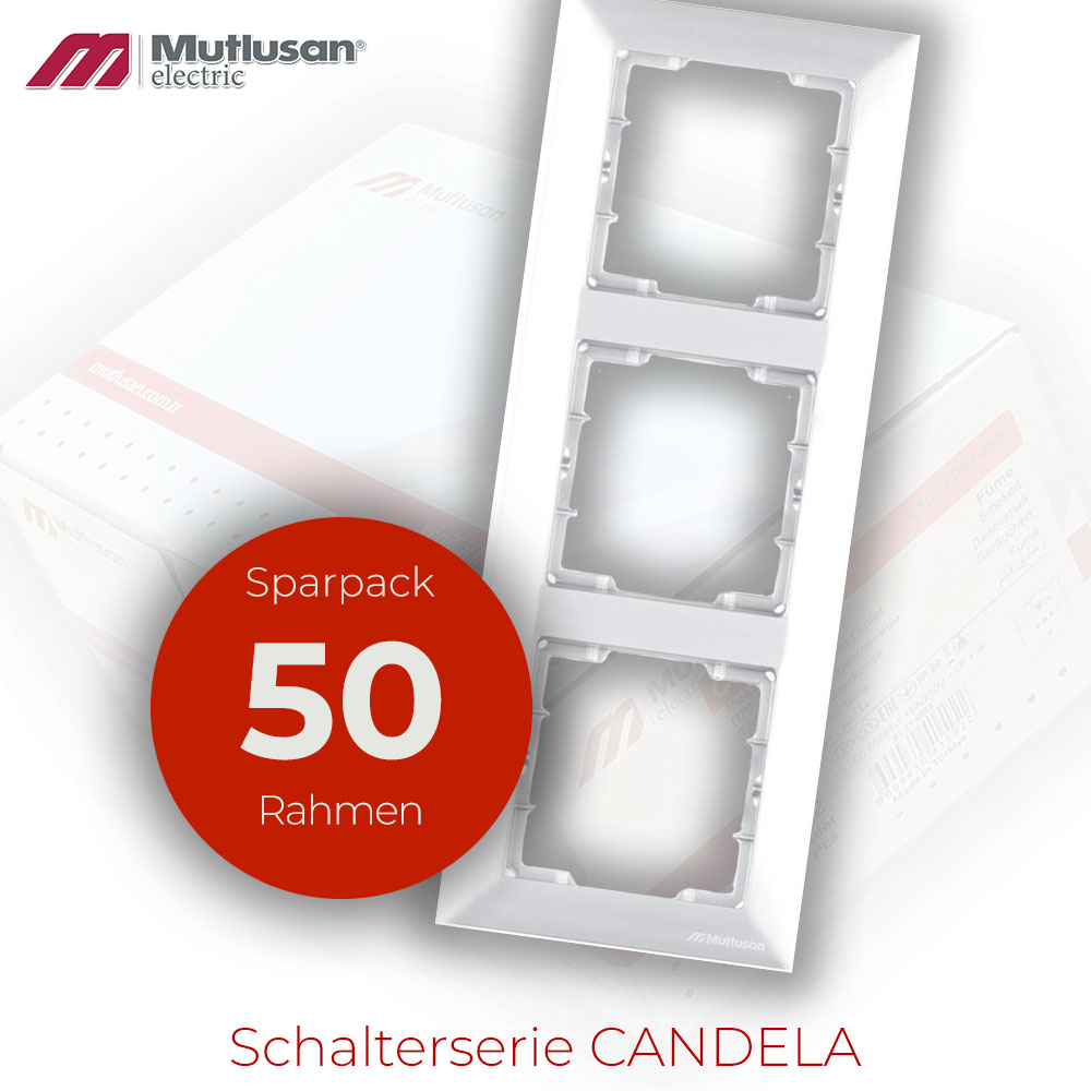 Sparset 50x 3 fach Rahmen vertikal Weiß CANDELA Standart